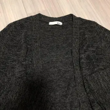 Via.J 다크 그레이 긴팔 롱 가디건