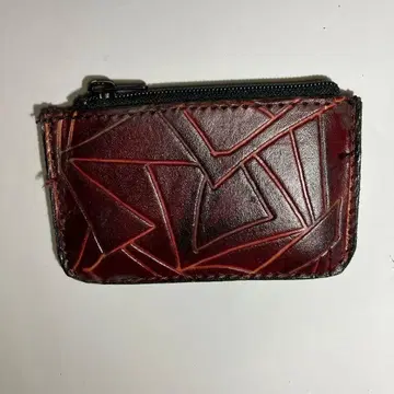 기하학 패턴 가죽 코인 케이스 동전 지갑