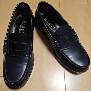 24.5cm HARUTA 일본제 남성용 합성 피혁 블랙 로퍼