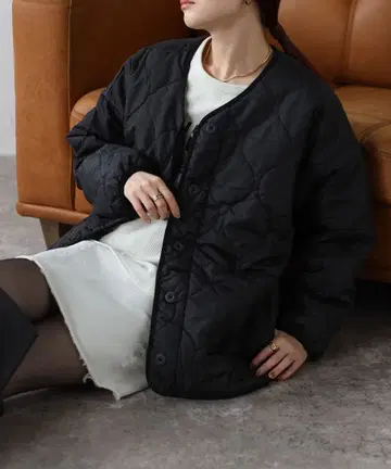 블랙 퀼팅 자켓