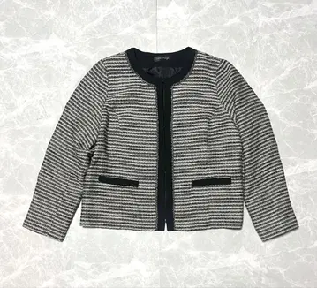 Add Rouge 트위드 노카라 자켓 13AR L 상당 포멀