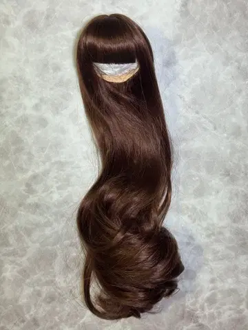 인형용 가발 7-8인치 브라운 갈색 롱