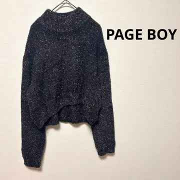 PAGEBOY 페이지 보이 F 사이즈 라메 페더 숏 풀오버