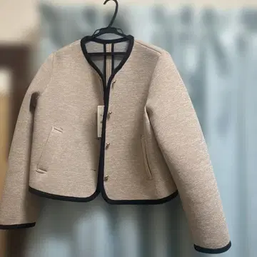 ZARA 베이지 노카라 자켓 XL