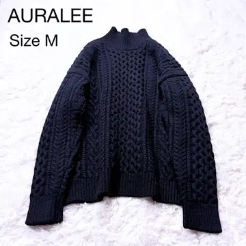 레어 AURALEE 오라리 케이블 아란 니트 오버 사이즈 스웨터