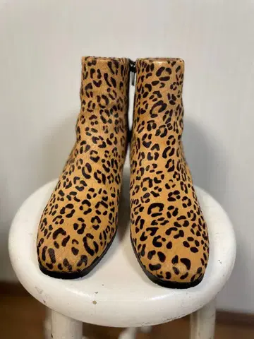 키다리 아저씨 숏부츠 23.5cm, 레오파드 표범 무늬 송치