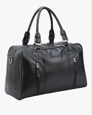 TIDING 천연 가죽 보스턴 백 경량 대용량 블랙