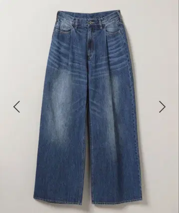 JEANASIS 컬러 턱 데님 와이드 팬츠