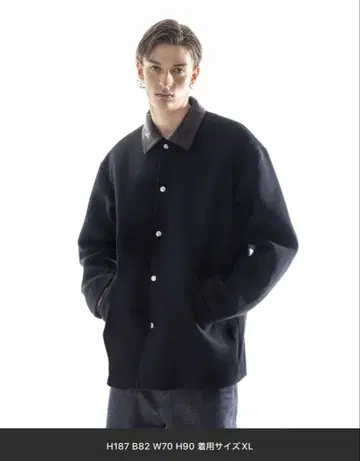 SKOOKUM x monkey time 멜톤 가죽 칼라 자켓