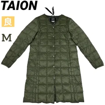 TAION 타이온 베이직 V넥 버튼 롱 다운 자켓 L