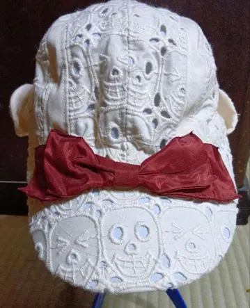 CA4LA 카시라 해골 레이스 리본 포함 캡