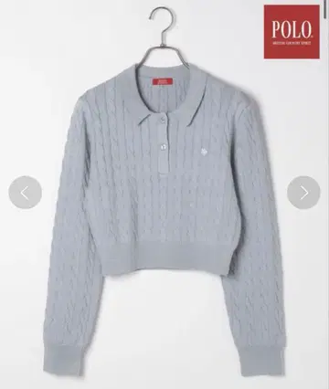 Polo BCS 케이블 폴로 니트 블루 스카이블루 Heather 콜라보