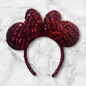 도쿄 디즈니 리조트 빨간색 스팽글 머리띠