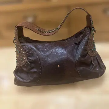 헨리 베글린 원 숄더백 호보 오미노 자수 스터드 가죽