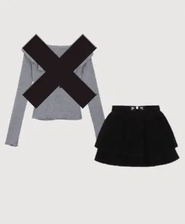 [ LA POMME petit ] 블랙 플리츠 스커트 이단 겹침