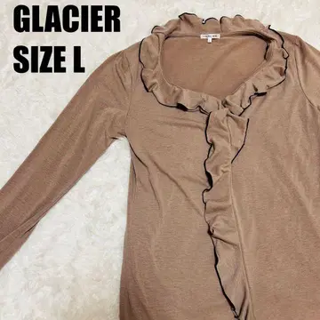GLACIER 프릴 긴팔 티셔츠 상의 L 사이즈 브라운 계열 [ 47 ]