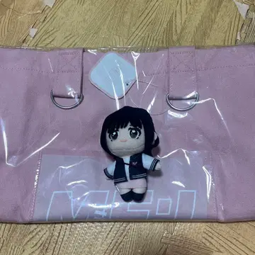ME:I GIGO 한정판 카사하라 모모나 봉제 인형 마스코트 토트백 세트