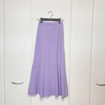 SLOBE IENA 스 이에나 니트 플레어 롱 스커트 퍼플