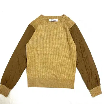 프라이오리티 퀼팅 슬리브 이소재 니트 울 레스피기