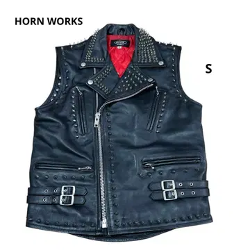HORN WORKS 가죽 베스트 S 블랙