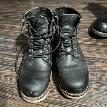 Frye 블랙 가죽 워크 부츠