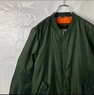 ma-1 플라이트 자켓 봄버 커버올 긴 길이 밀리터리 카키 그린