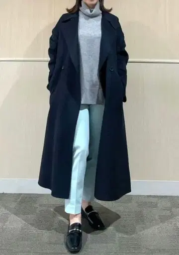 PLST 울 블렌드 리버 롱 코트