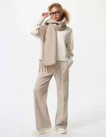 유니클로 / 브러쉬드 저지 와이드 팬츠 긴 길이