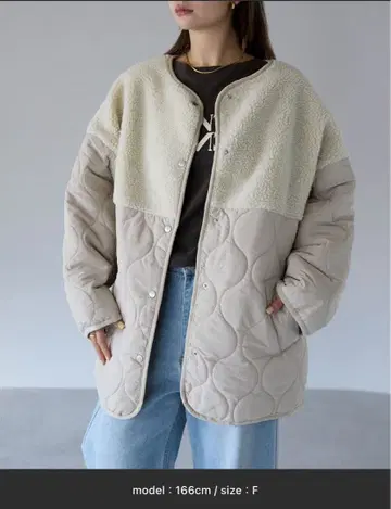 TRIANGLEPALETTE 보아 절개 퀼트 자켓 퀼팅 블루종