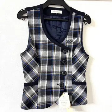 [ 미사용 새상품 ] 사무복 en joie 트레디셔널 체크 베스트 5호