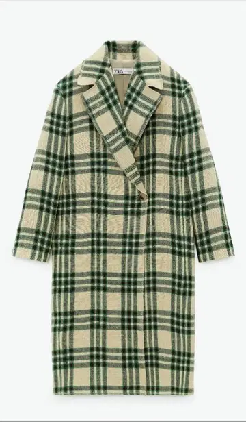 ZARA 오버 사이즈 체크 코트 트렌치코트