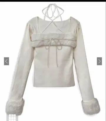 GRL 퍼 홀터넥 리본 니트탑[ru1387]