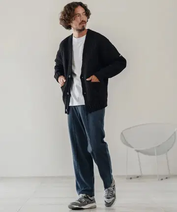 스웨이드라이크/센터 플리츠 팬츠