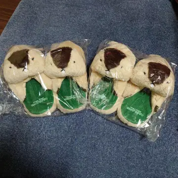 마모트의 모토토 안아주는 봉제 인형 슬리퍼 하마모토 2개 세트