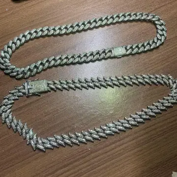 실버 체인 목걸이 다이아몬드풍