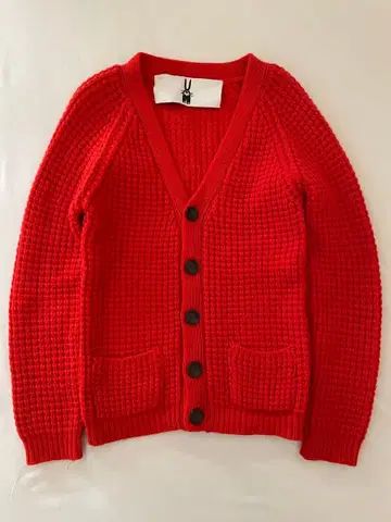 PeterJensen 100% 지롱 라무 울 와플 편직 가디건