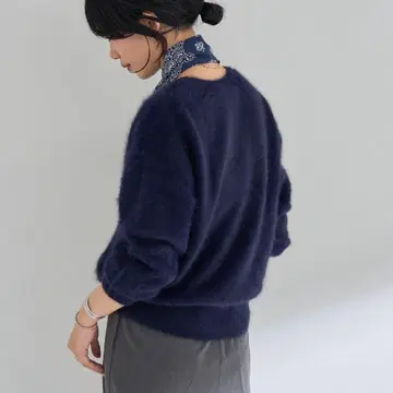 shenery 퍼 캐시미어 크루넥 니트 풀오버