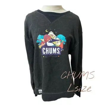 CHUMS 참스 아웃도어 프린트 빅 로고 트레이닝복 블랙 L 사이즈