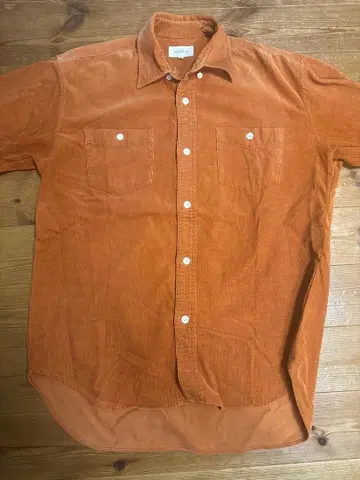 암시장 할인 구제 의류 DUPLEIX 코듀로이 셔츠 오렌지 L 사이즈