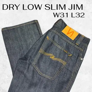 [컨디션 최상] 누디진 LOW SLIM JIM 드라이 데님 다크 네이비
