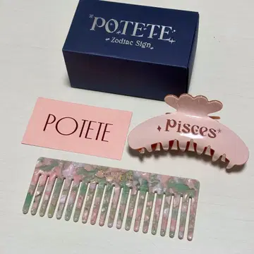 POTETE 헤어 클립 빗 상자와 샵 카드 포함