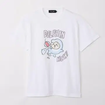 치이카와 수족관 T셔츠 토끼 돌핀킥 화이트