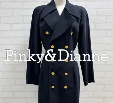 새상품급 Pinky&Dianne 블랙 더블 브레스트 코트 일본제