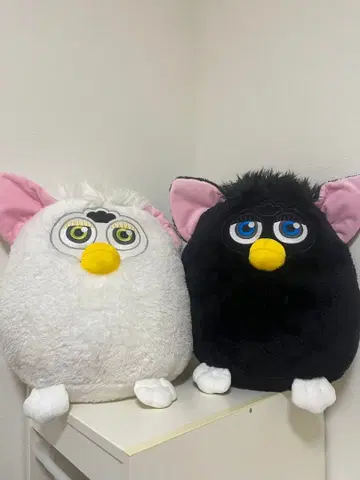 퍼비 봉제 인형 화이트와 블랙 세트