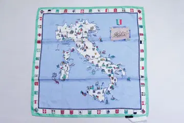 J.Crew 이탈리아 지도 실크 스카프 53cm