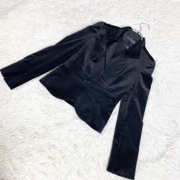 INDIVI 숏 기장 자켓 벨로아 원단풍 블랙 사이즈 3