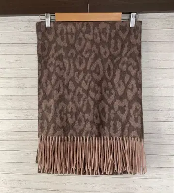 캐시미어 100% 레오파드 무늬 대형 스톨
