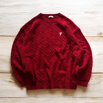 온셰리 케이블 니트 레드
