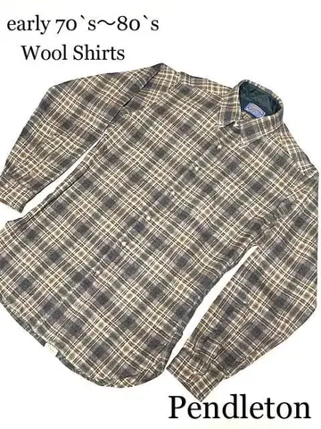 상급 S 빈티지 Pendleton 울 체크 무늬 셔츠
