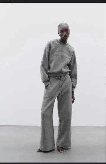 zara 글리터 텍스트 맨투맨 셋업